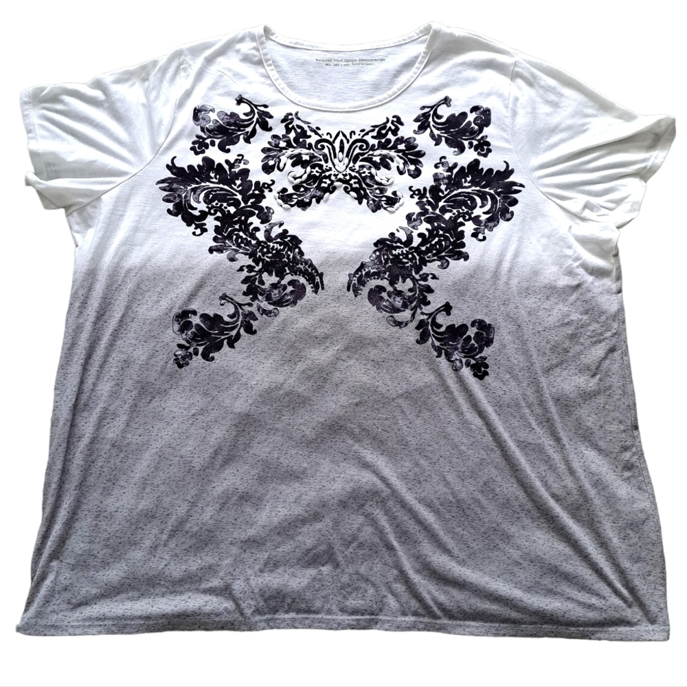 Wear with a smile | White & grey gradient floral design with beaded details